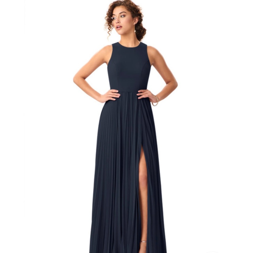 Long dress navy with slit